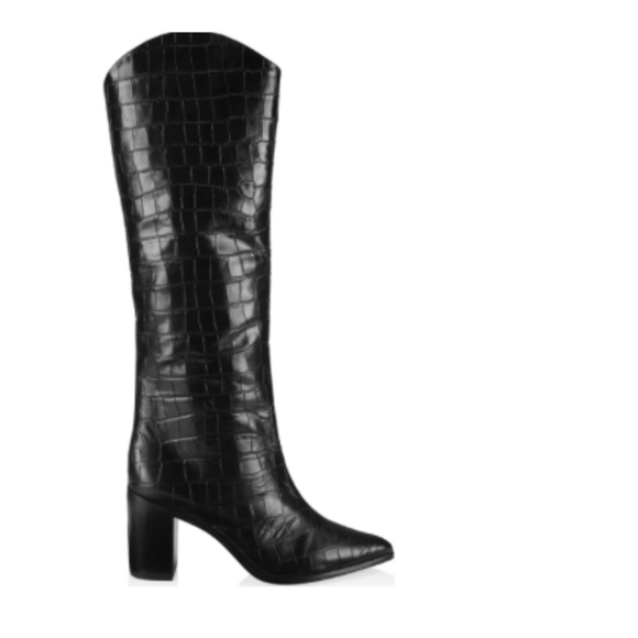 Schutz Analeah Croc-embossed Leather Boots - Picture 1 of 6